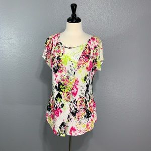 Gaiam Split Back Layered Athletic Top M